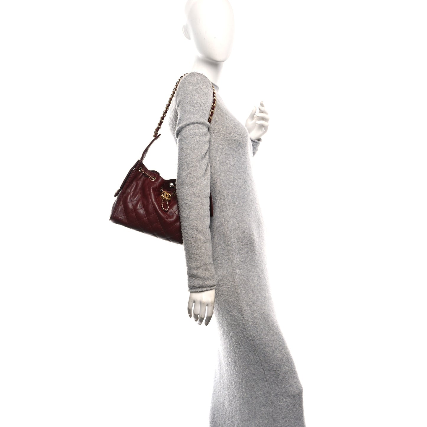 Caviar Quilted Small Chanel 25 Handbag Burgundy