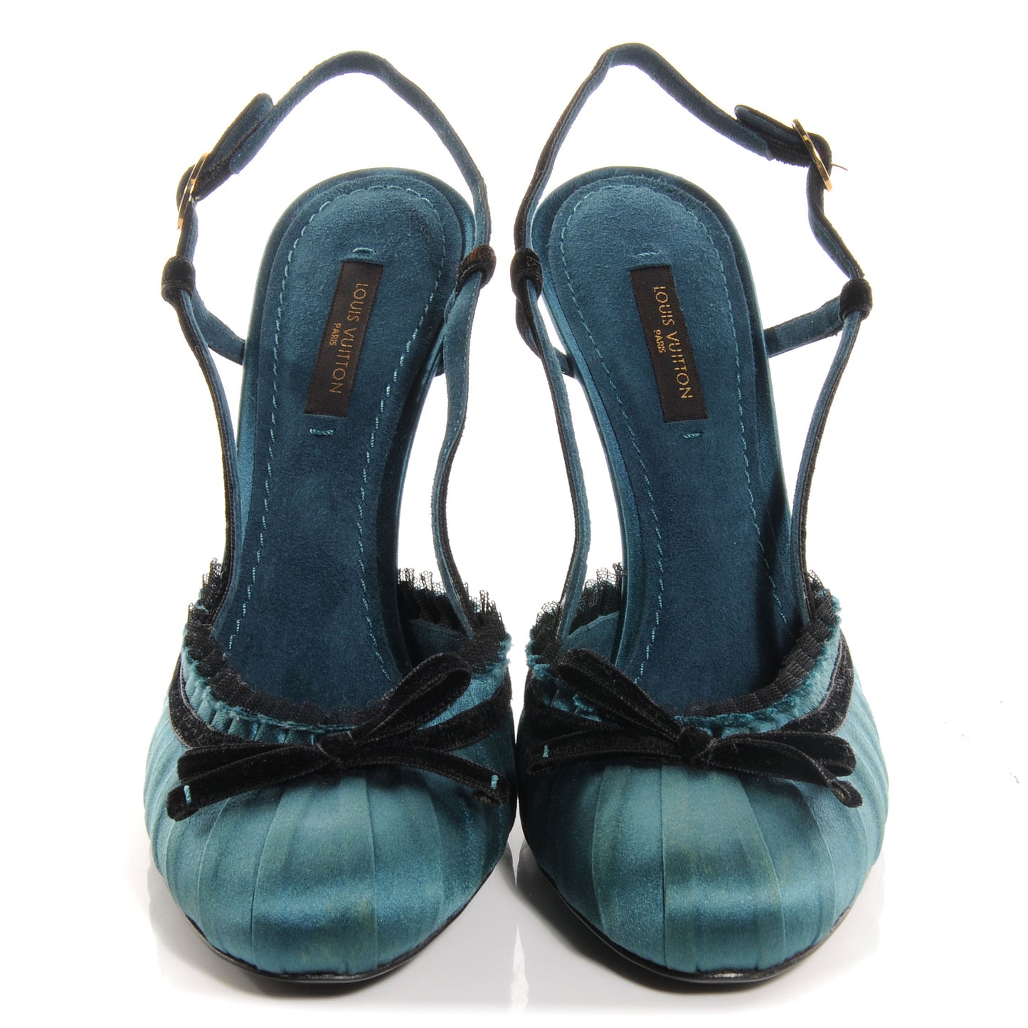 Satin Balmoral Pumps Petrole 38