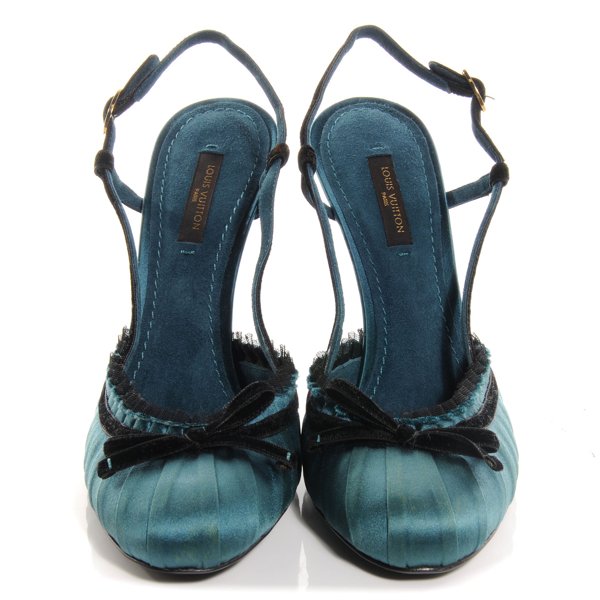 Louis Vuitton Satin Balmoral Pumps Petrole 38 2 of 8