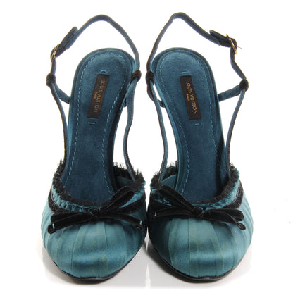 Louis Vuitton Satin Balmoral Pumps Petrole 38 2 of 8