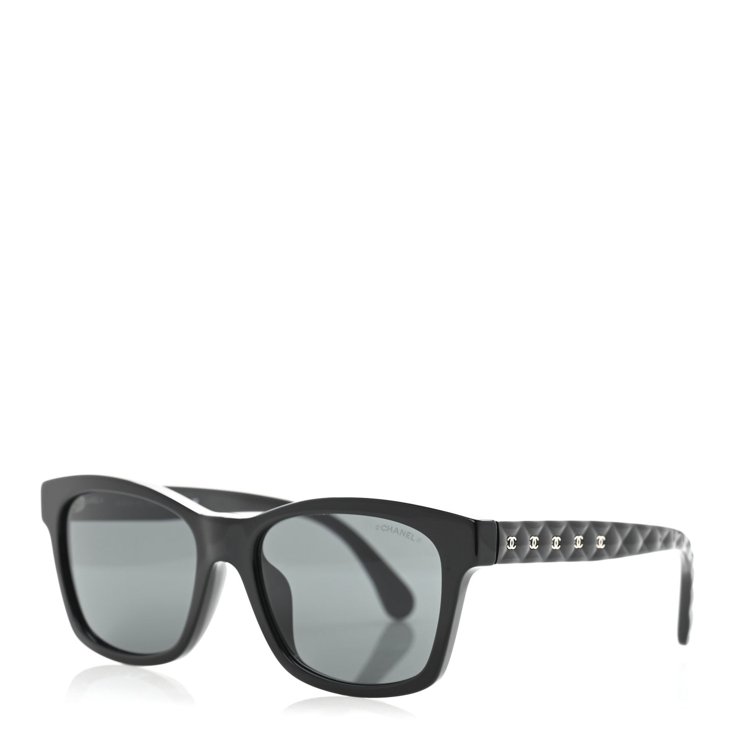 Acetate Quilted Square Sunglasses 5484-A Black