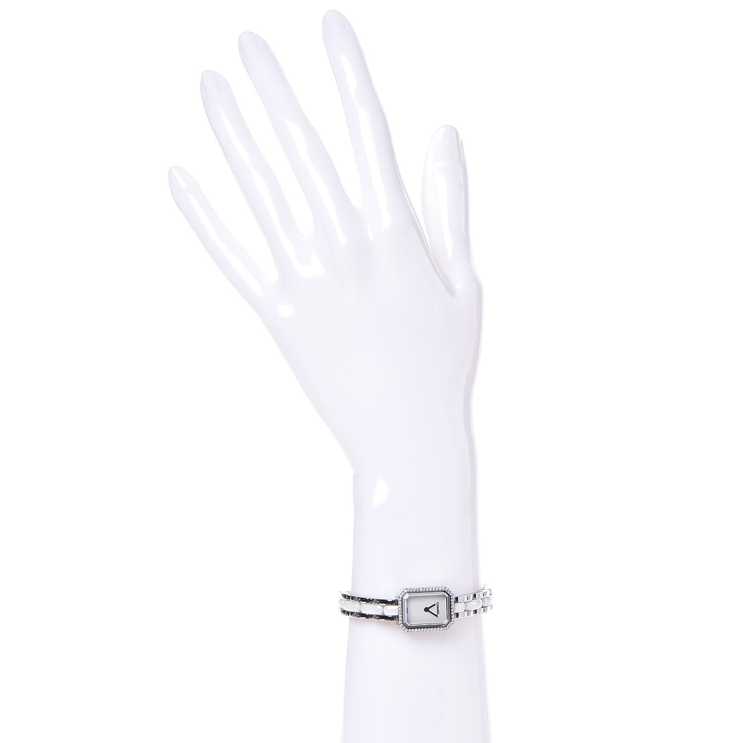 Chanel Stainless Steel Ceramic Diamond Bezel 16mm Chain Premiere Quartz Watch White 2 of 5