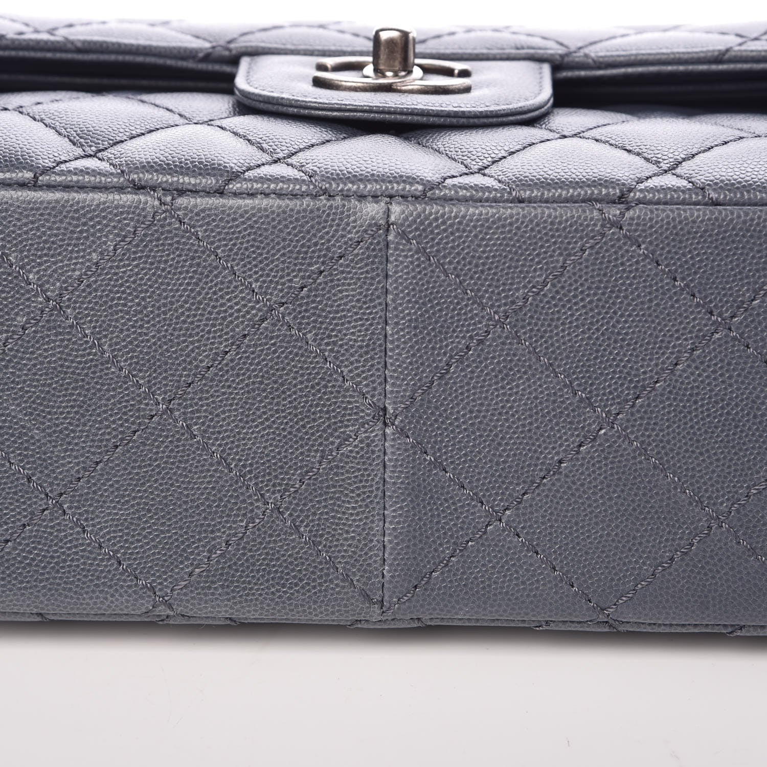 Chanel Caviar Quilted Jumbo Double Flap Blue 6 of 11