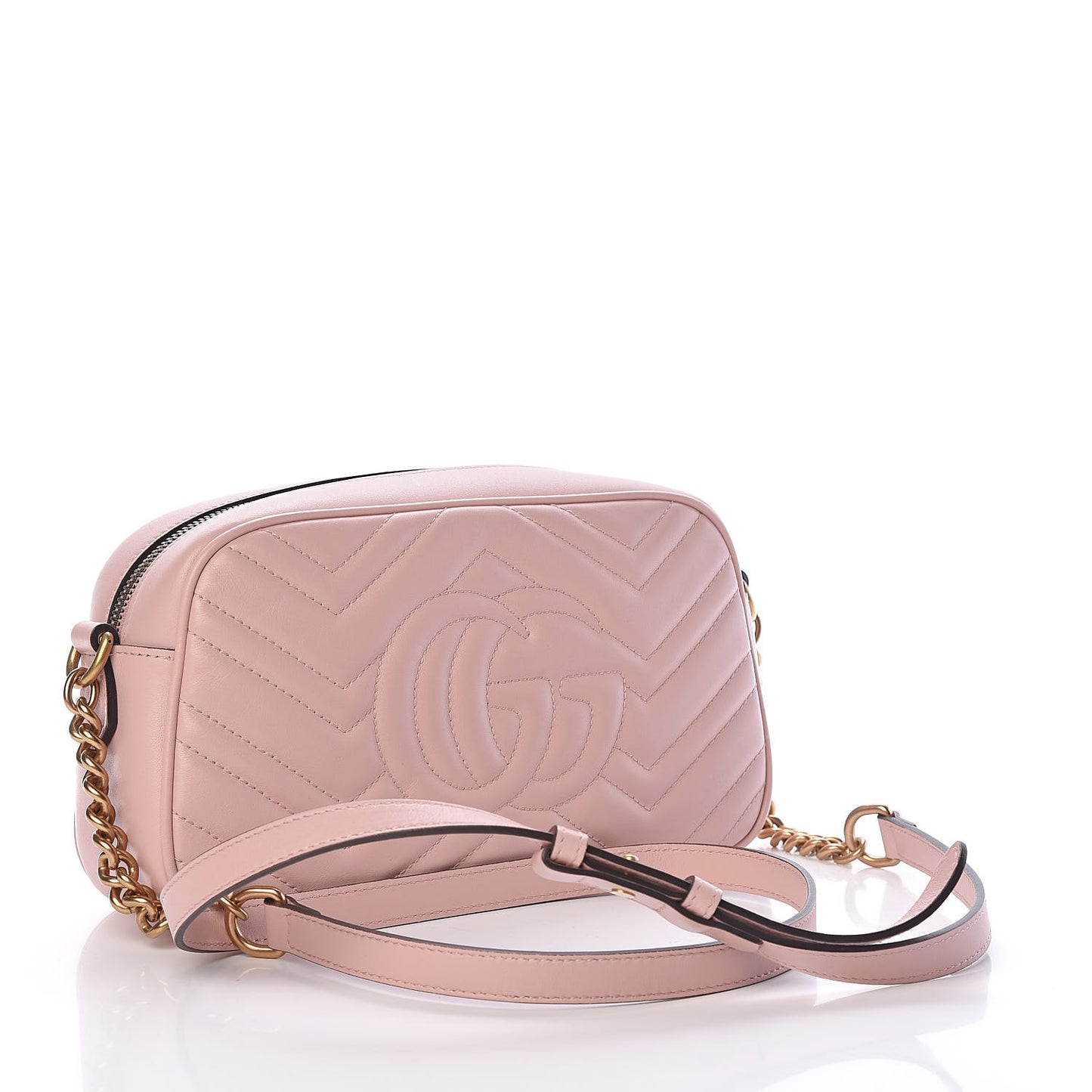 Calfskin Matelasse Small GG Marmont Chain Shoulder Bag Perfect Pink