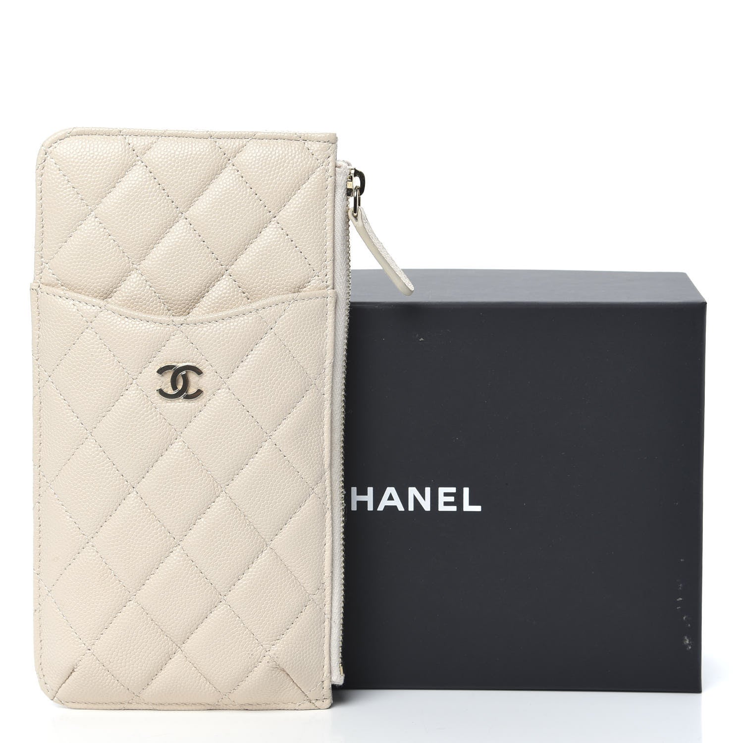 Chanel Caviar Quilted Classic iPhone Pouch Light Beige 8 of 8