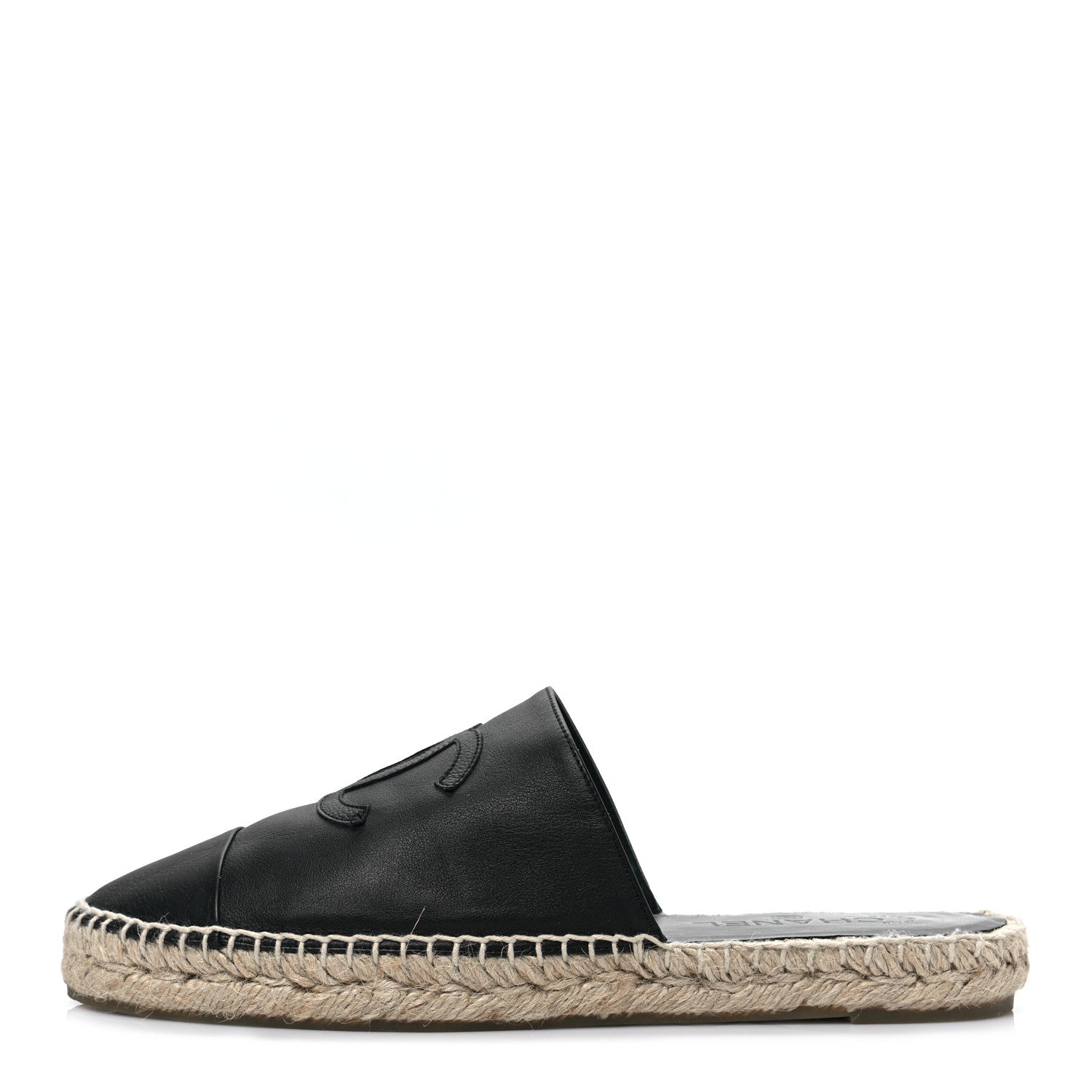 Chanel Calfskin CC Espadrille Mules 42 Black 1 of 9