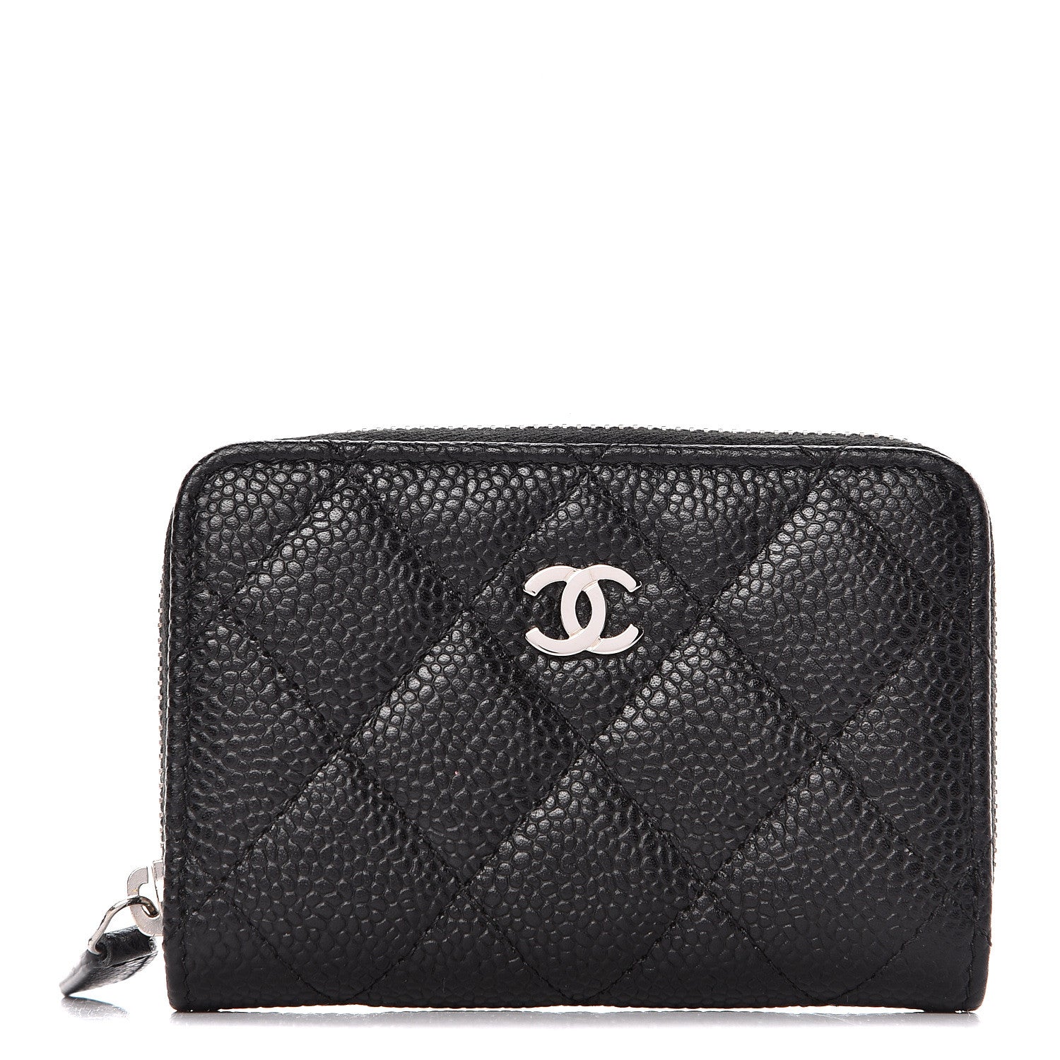 Chanel Caviar Quilted Zip Coin Purse Black 1 of 8