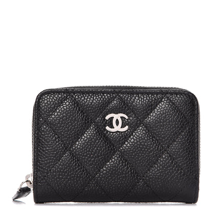 Chanel Caviar Quilted Zip Coin Purse Black 1 of 8