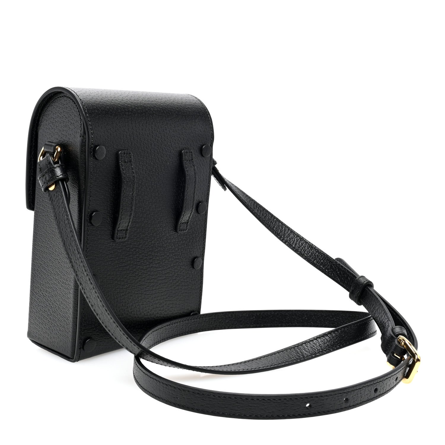 Gucci Boarded Plutone Calfskin Mini Horsebit 1955 Crossbody Bag Black 2 of 9