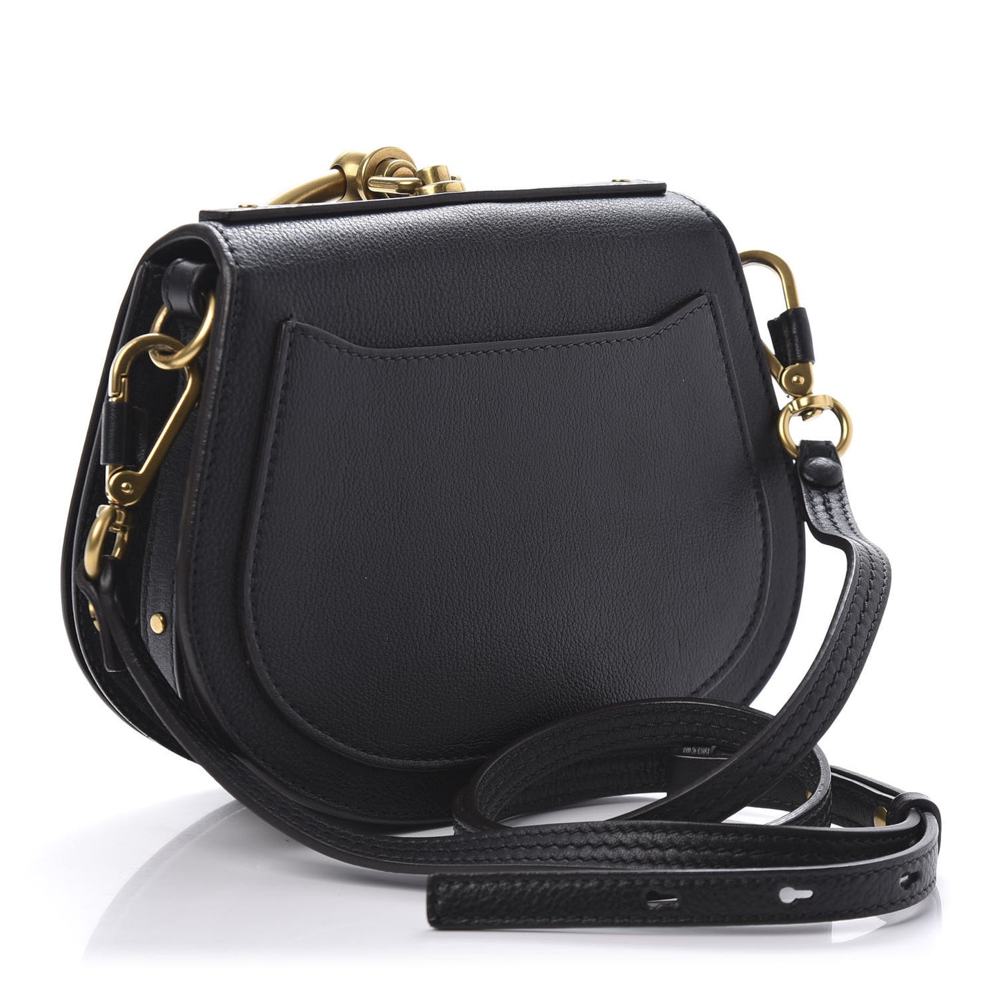 Calfskin Suede Small Nile Bracelet Bag Black