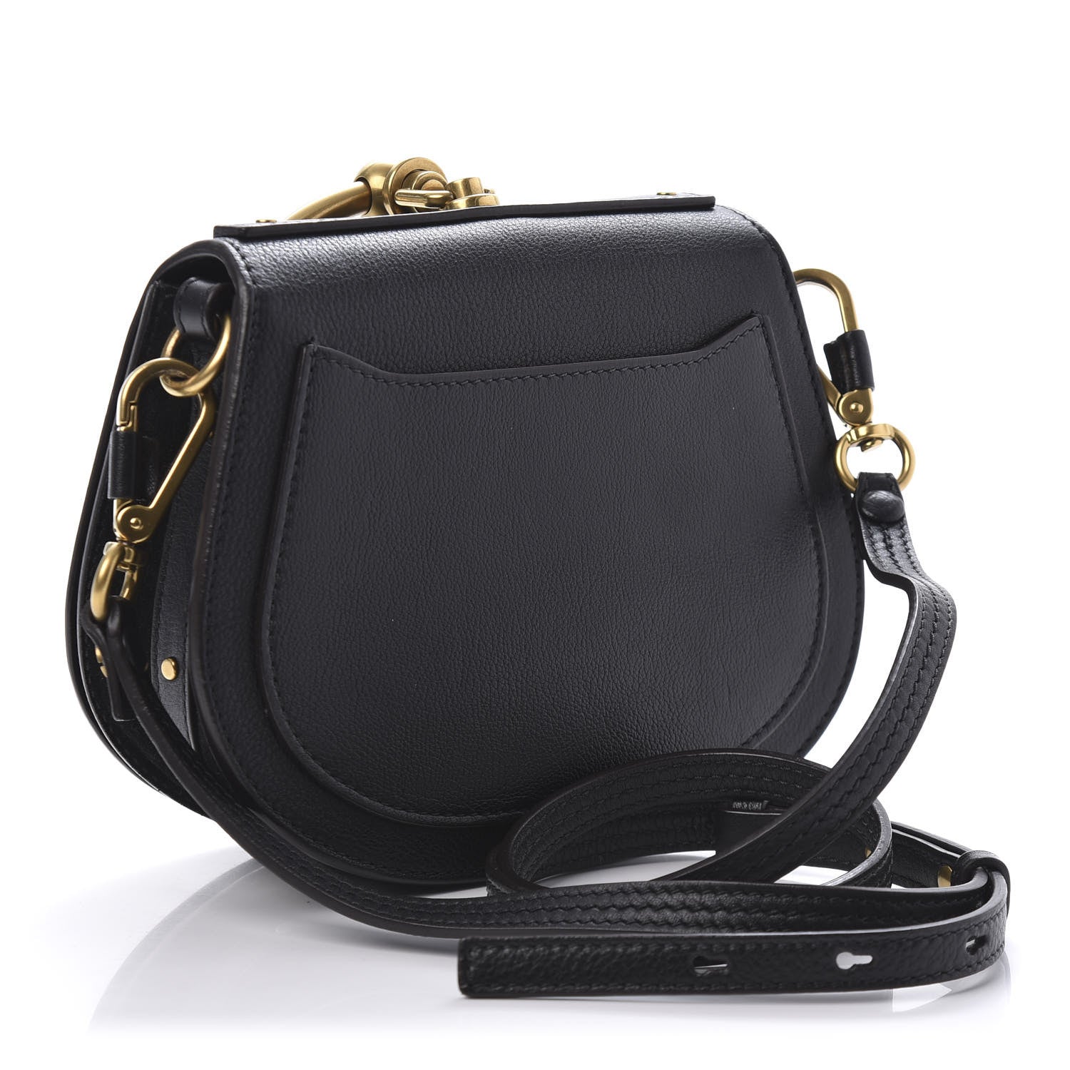 Chloe Calfskin Suede Small Nile Bracelet Bag Black 3 of 9