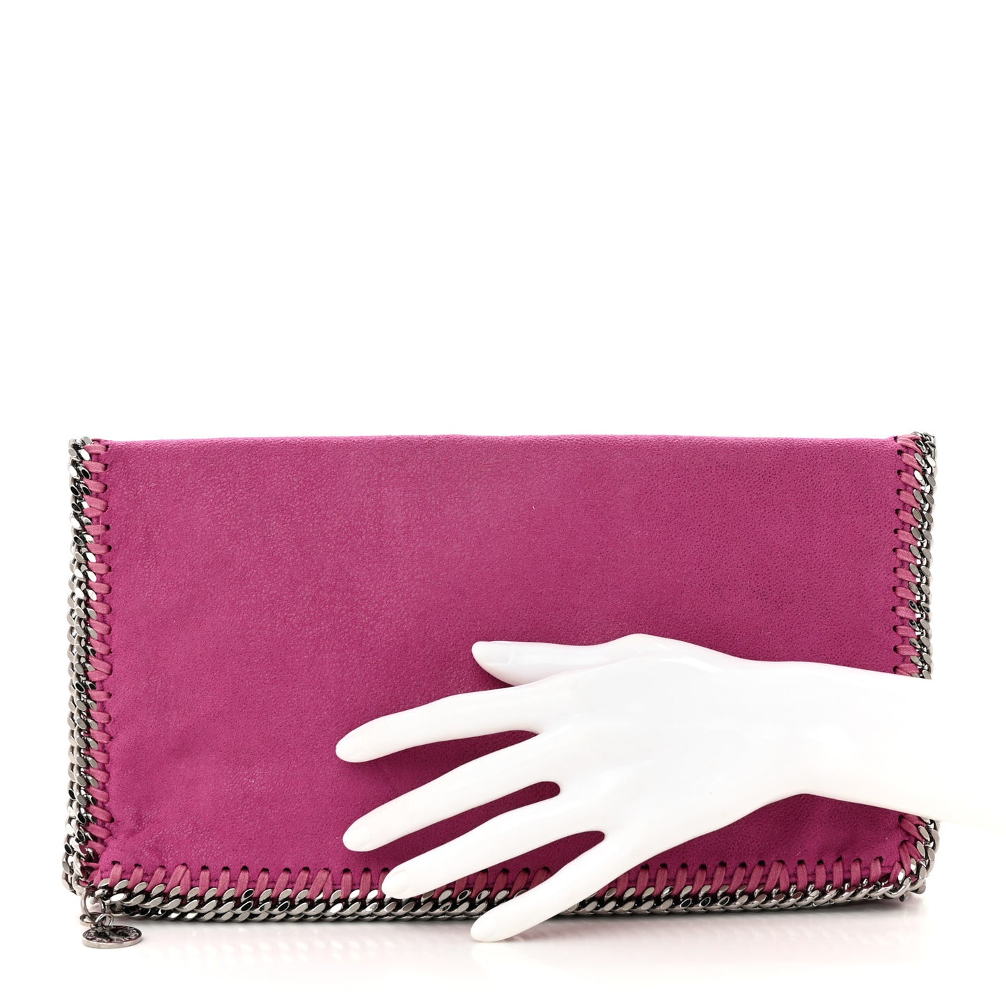Shaggy Deer Falabella Fold Over Clutch Hot Pink