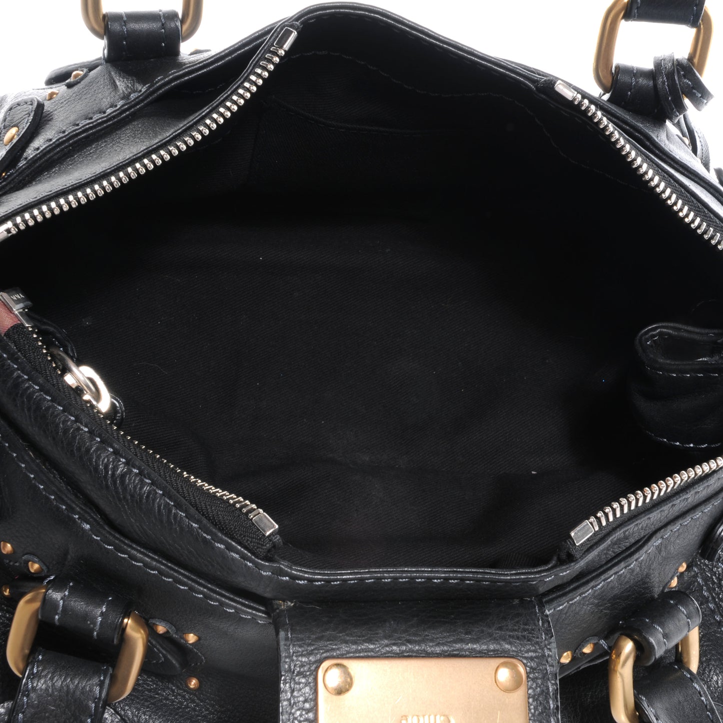 Leather Medium Paddington Satchel Black