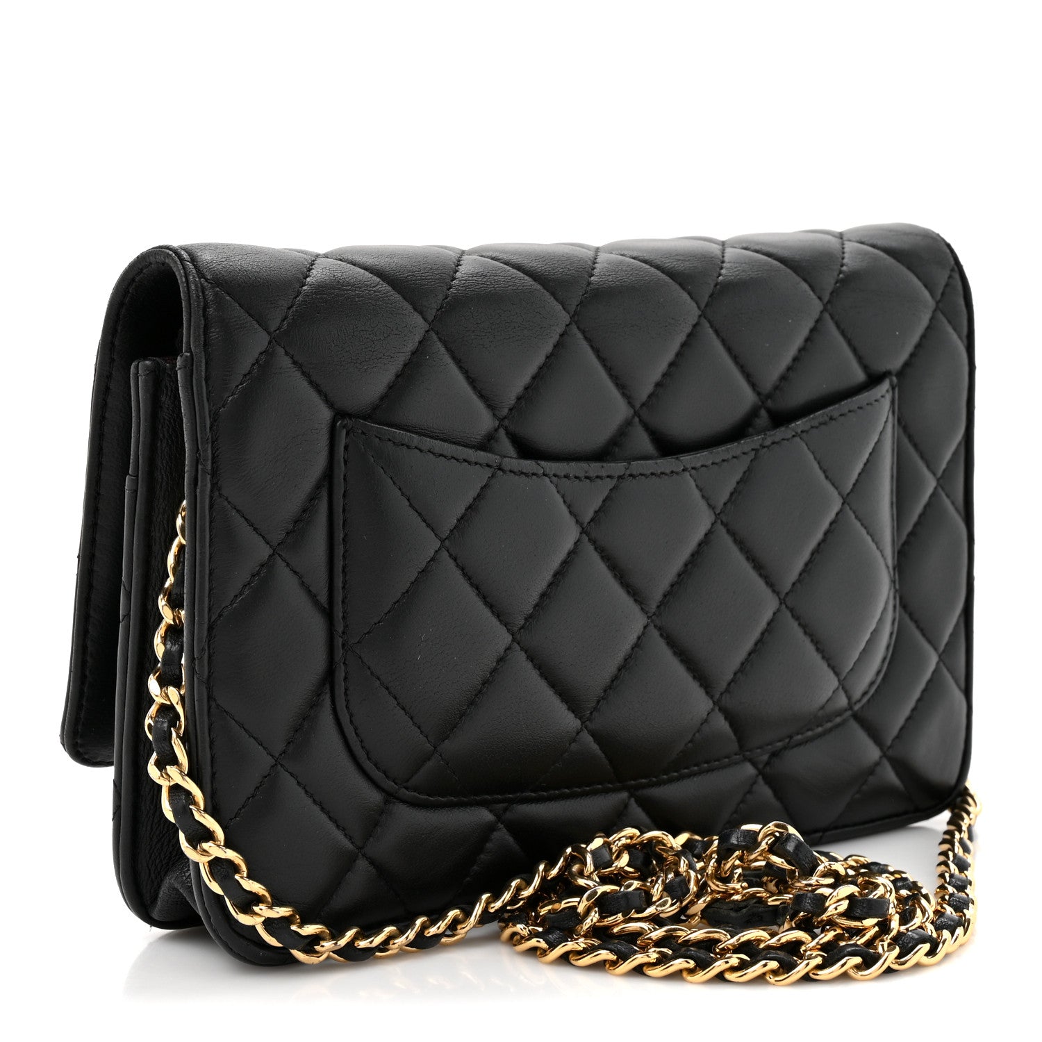Chanel Lambskin Quilted Wallet On Chain WOC Black 2 of 12