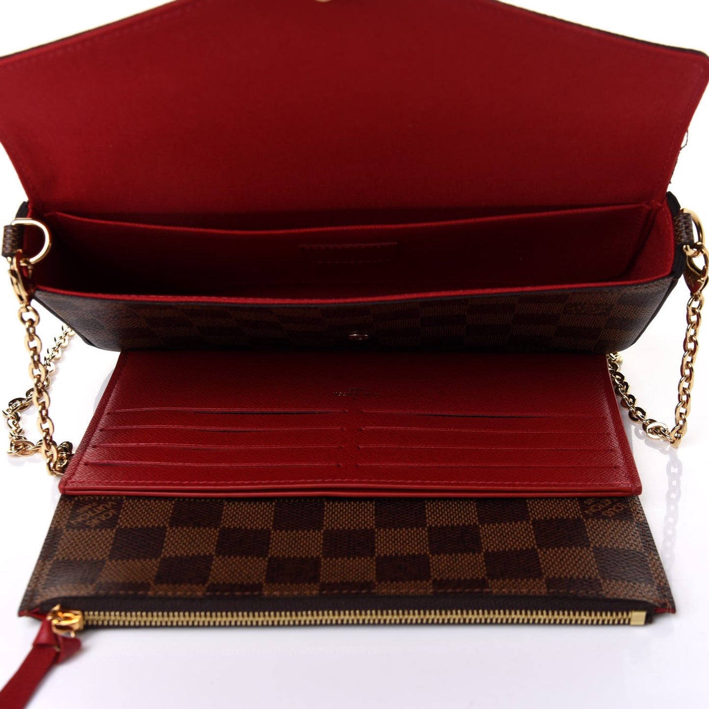 Damier Ebene Pochette Felicie Chain Wallet