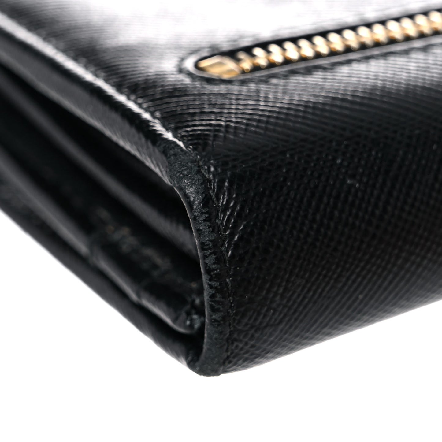 Saffiano Metal Continental Flap Wallet Black