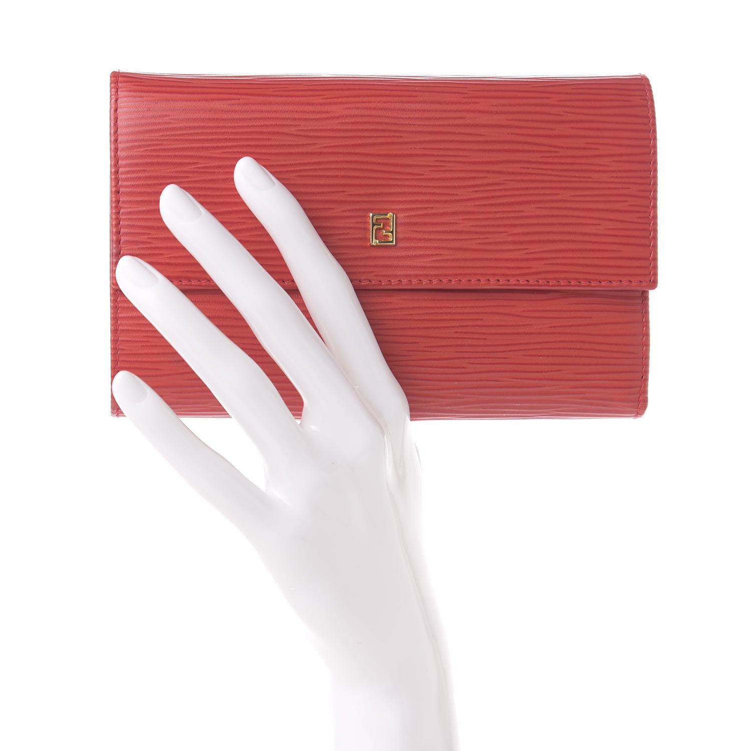 Fendi Calfskin Continental Wallet Red 2 of 11