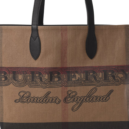 Burberry Coated Canvas Mega Check Medium Doodle Tote Black 11 of 13