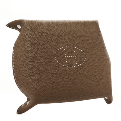 Hermes Taurillon Clemence Mises et Relances Change Tray Etoupe 2 of 5