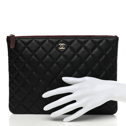 Chanel Lambskin Quilted Medium Cosmetic Case Black 2 of 8