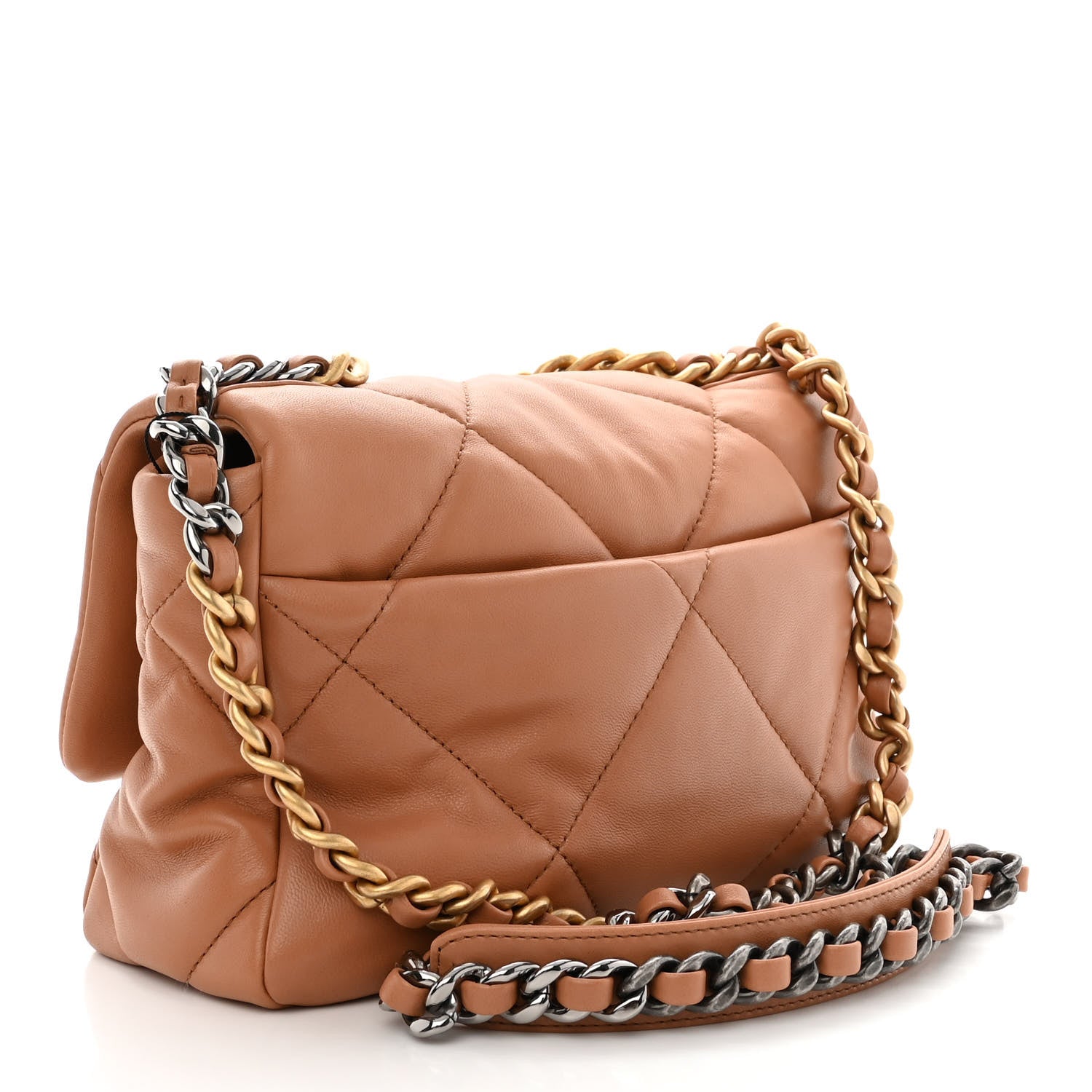 Chanel Lambskin Quilted Medium Chanel 19 Flap Brown 3 of 10