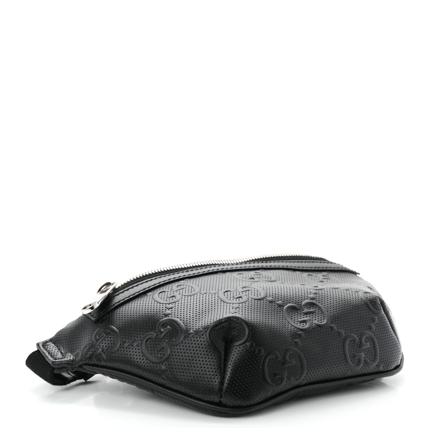 Gucci Calfskin GG Tennis Embossed Belt Bag Black 4 of 10