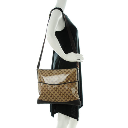 Gucci Crystal Monogram Medium Flat Messenger Bag Dark Brown 2 of 7