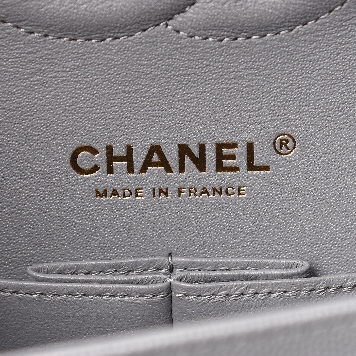 Caviar Quilted Medium Double Flap Grey