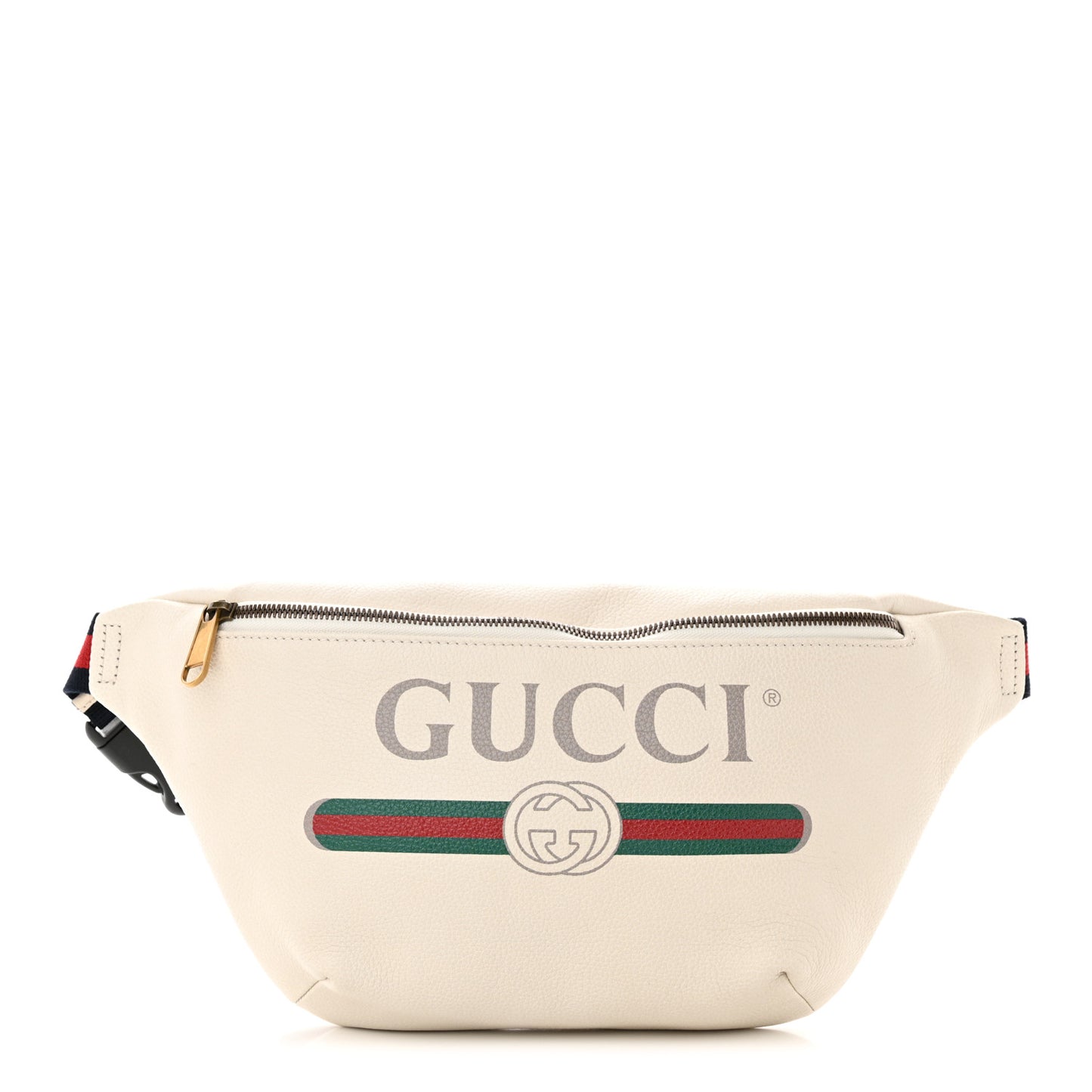Grained Calfskin Logo Belt Bag White