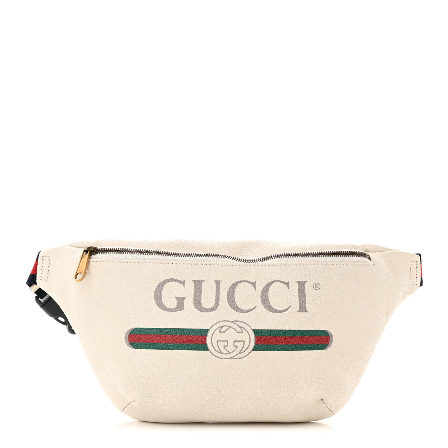 Gucci Grained Calfskin Logo Belt Bag White 1 of 10