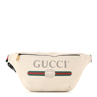 Gucci Grained Calfskin Logo Belt Bag White 1 of 10