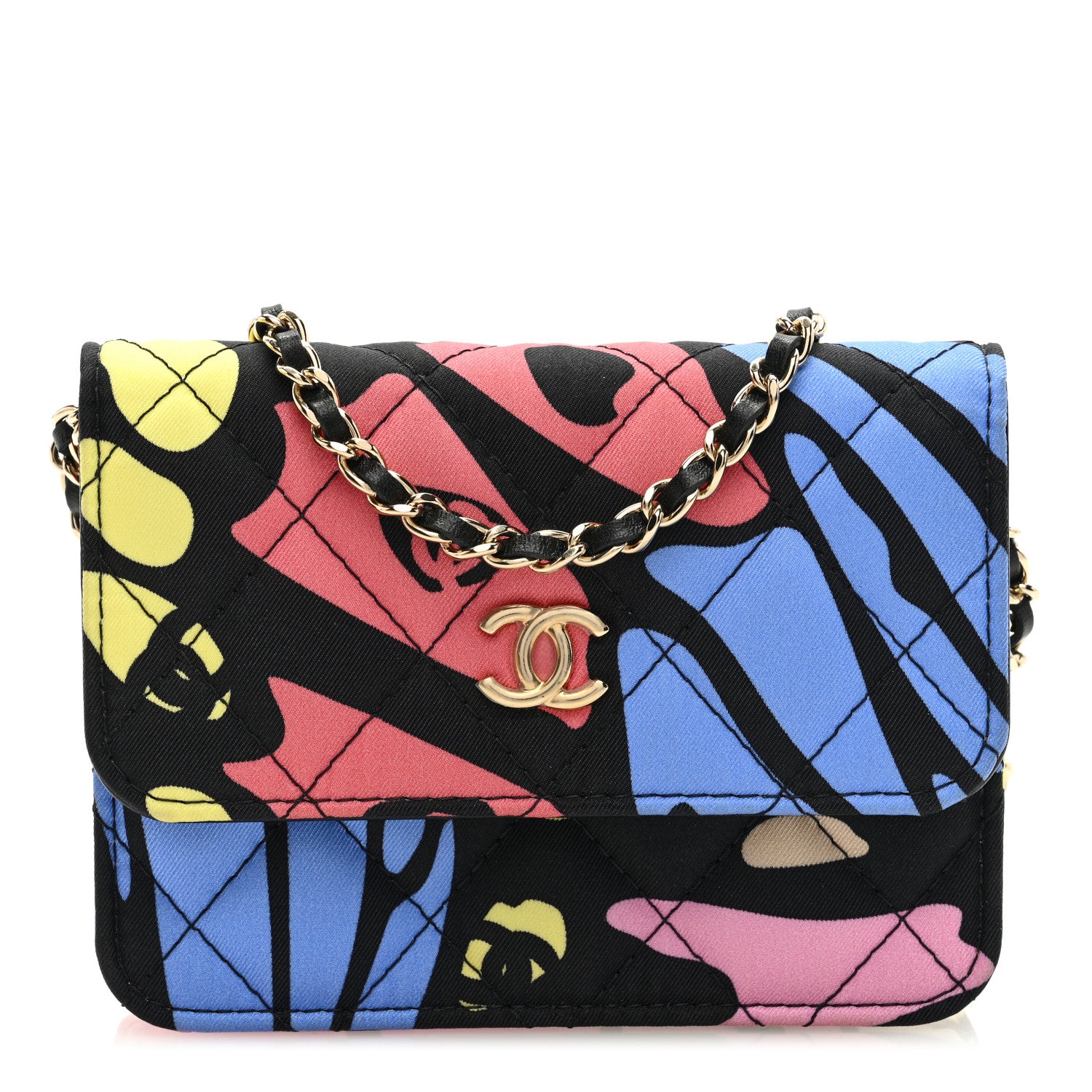 Chanel Canvas Printed CC Mini Clutch With Chain Multicolor 1 of 11