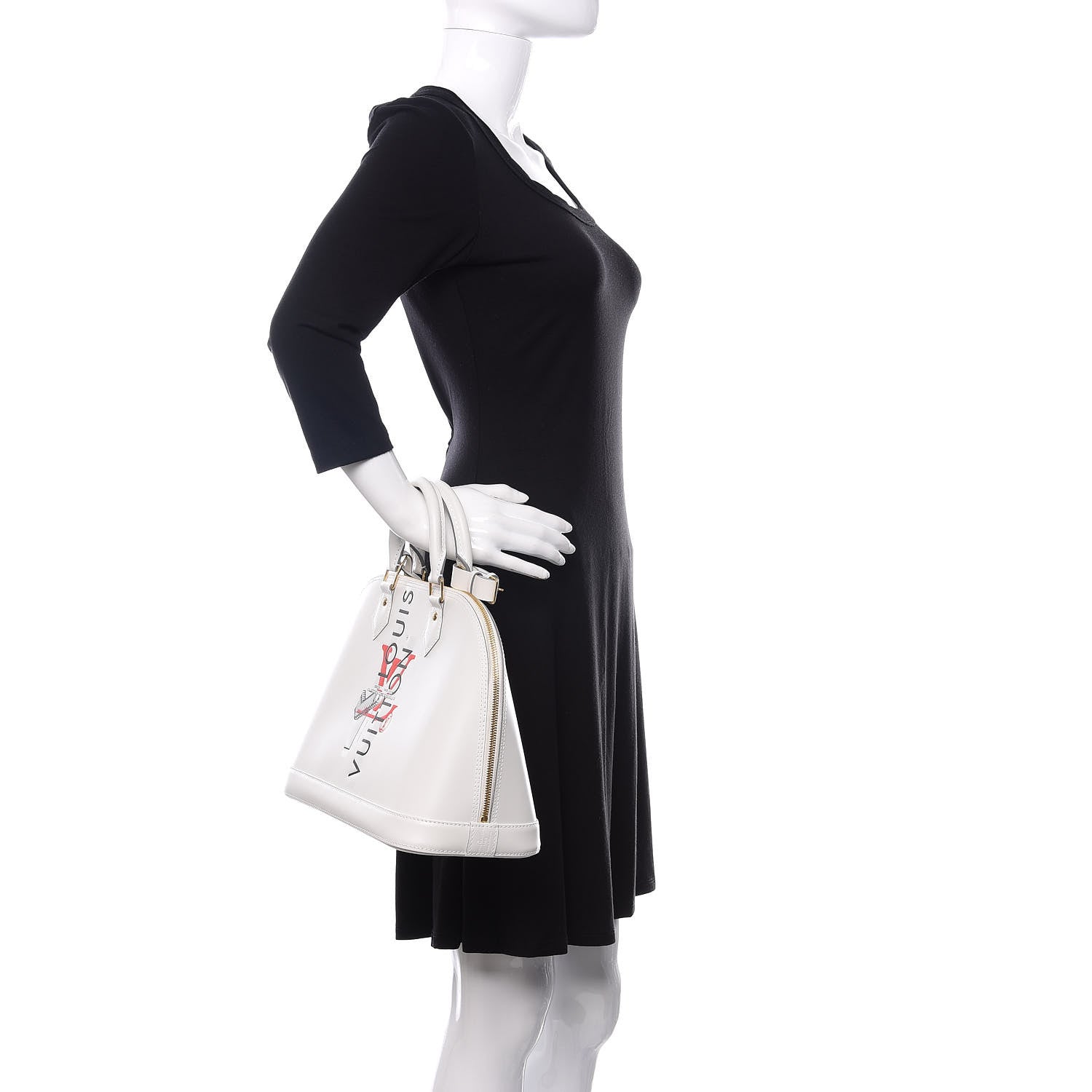 Louis Vuitton Smooth Calfskin Signature Alma PM White 2 of 10