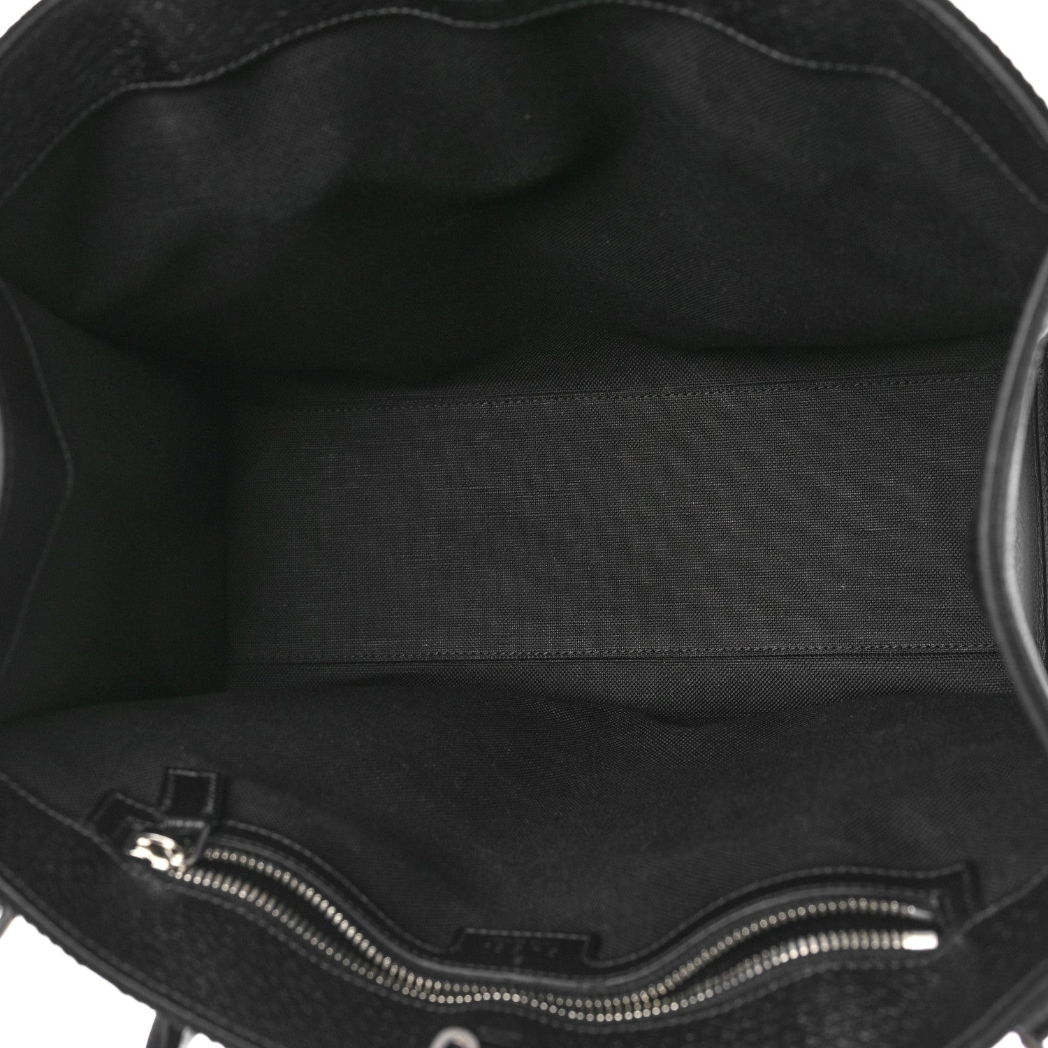 Gucci Monogram Jumbo GG Textured Dollar Calfskin Tote Bag Black 6 of 8