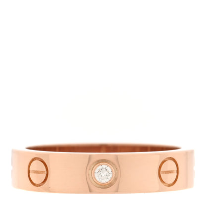 Cartier 18K Pink Gold Diamond 4mm LOVE Wedding Band Ring 48 4.5 1 of 4