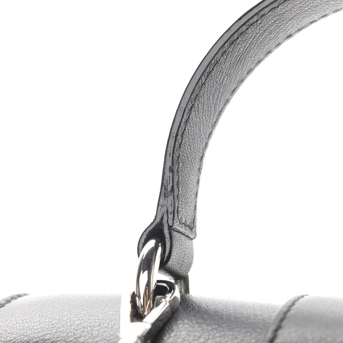 Calfskin Crystal Small Cheri Top Handle Bag Black