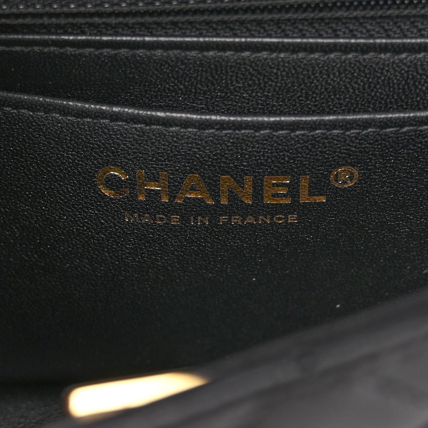 Lambskin Quilted Mini Rectangular Flap Black