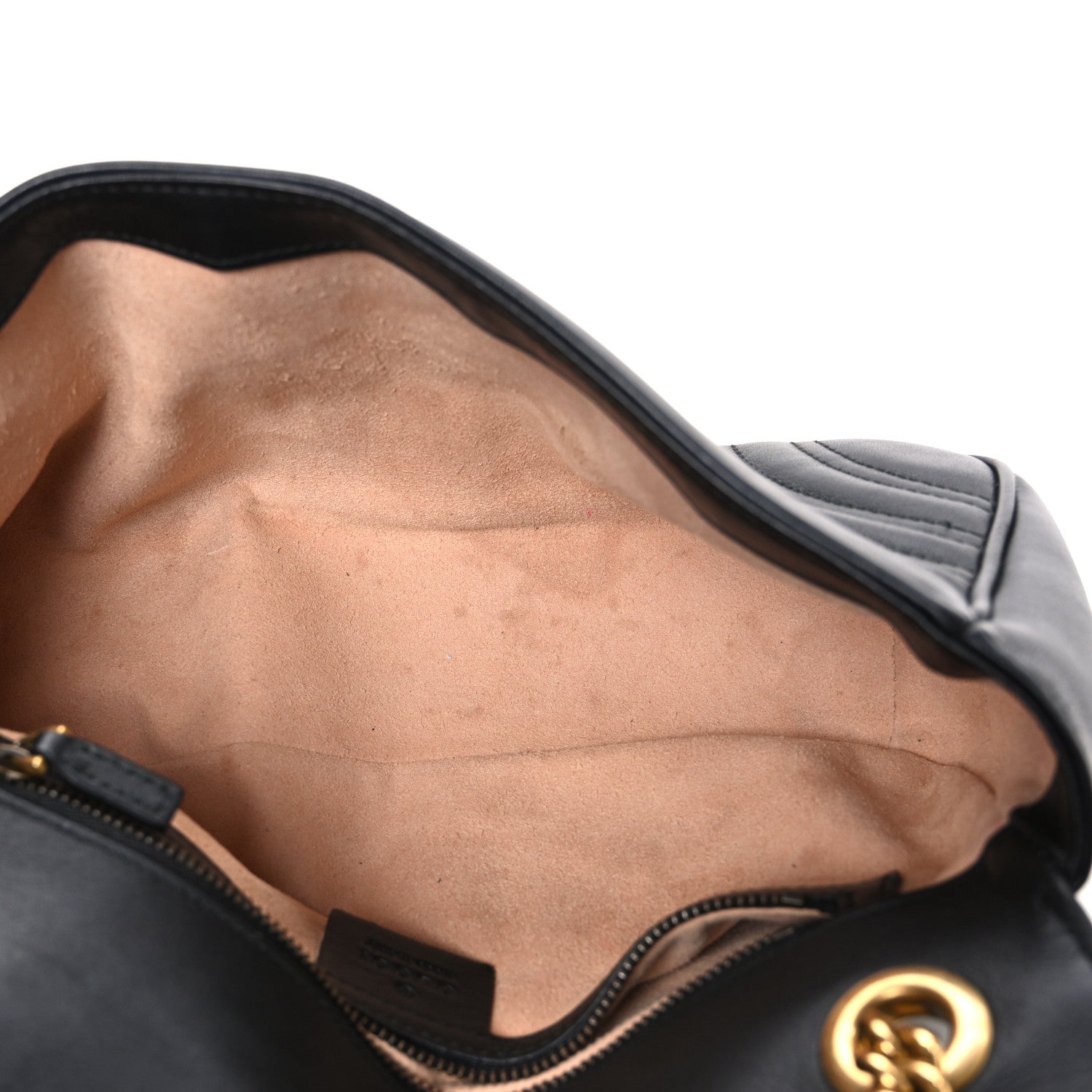 Gucci Calfskin Matelasse Small GG Marmont Shoulder Bag Black 4 of 9