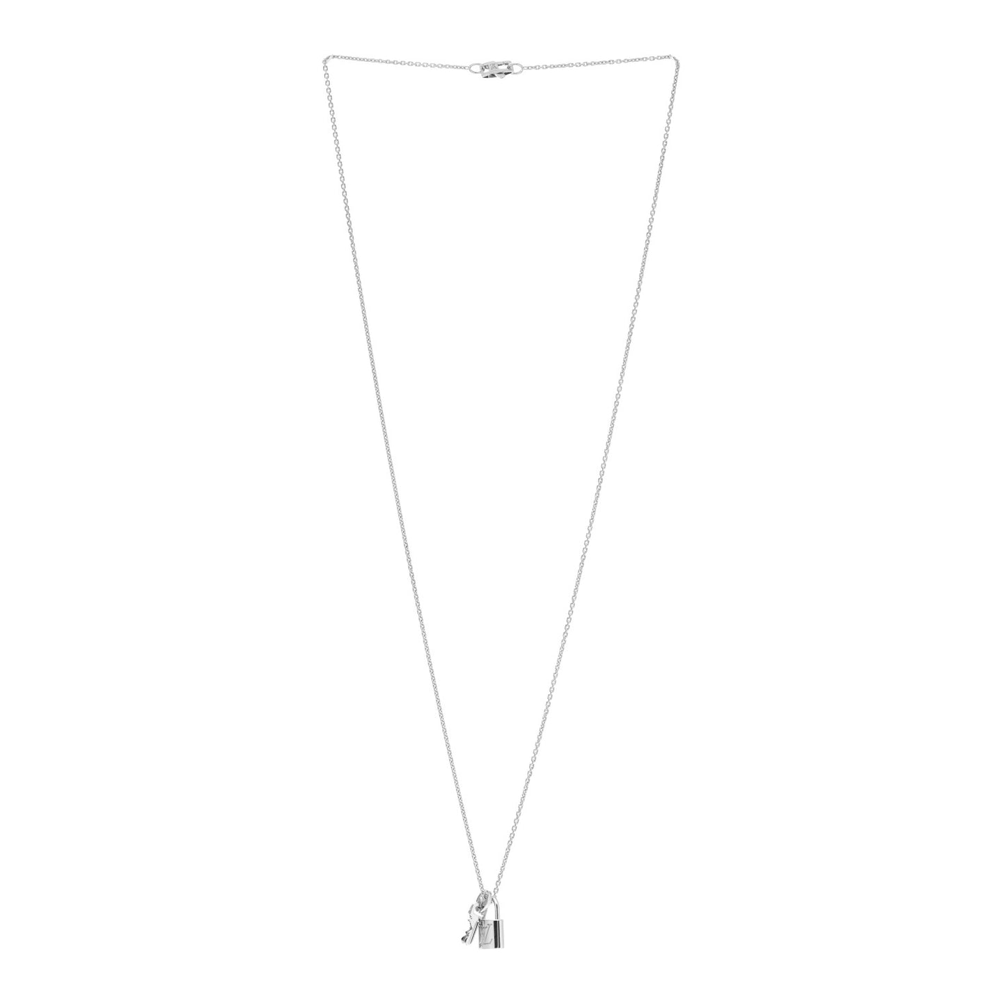18K White Gold Lockit Key Pendant Necklace