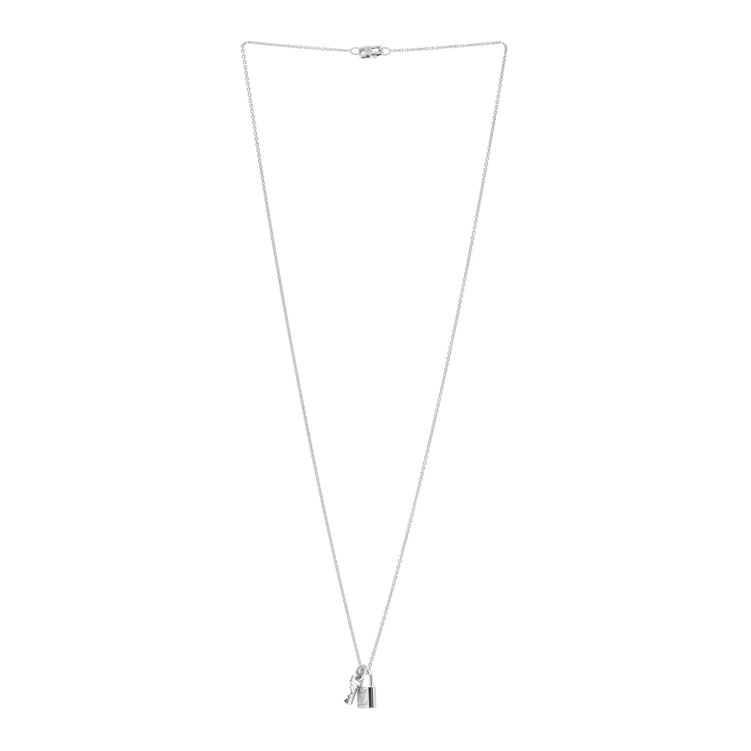 Louis Vuitton 18K White Gold Lockit Key Pendant Necklace 3 of 5