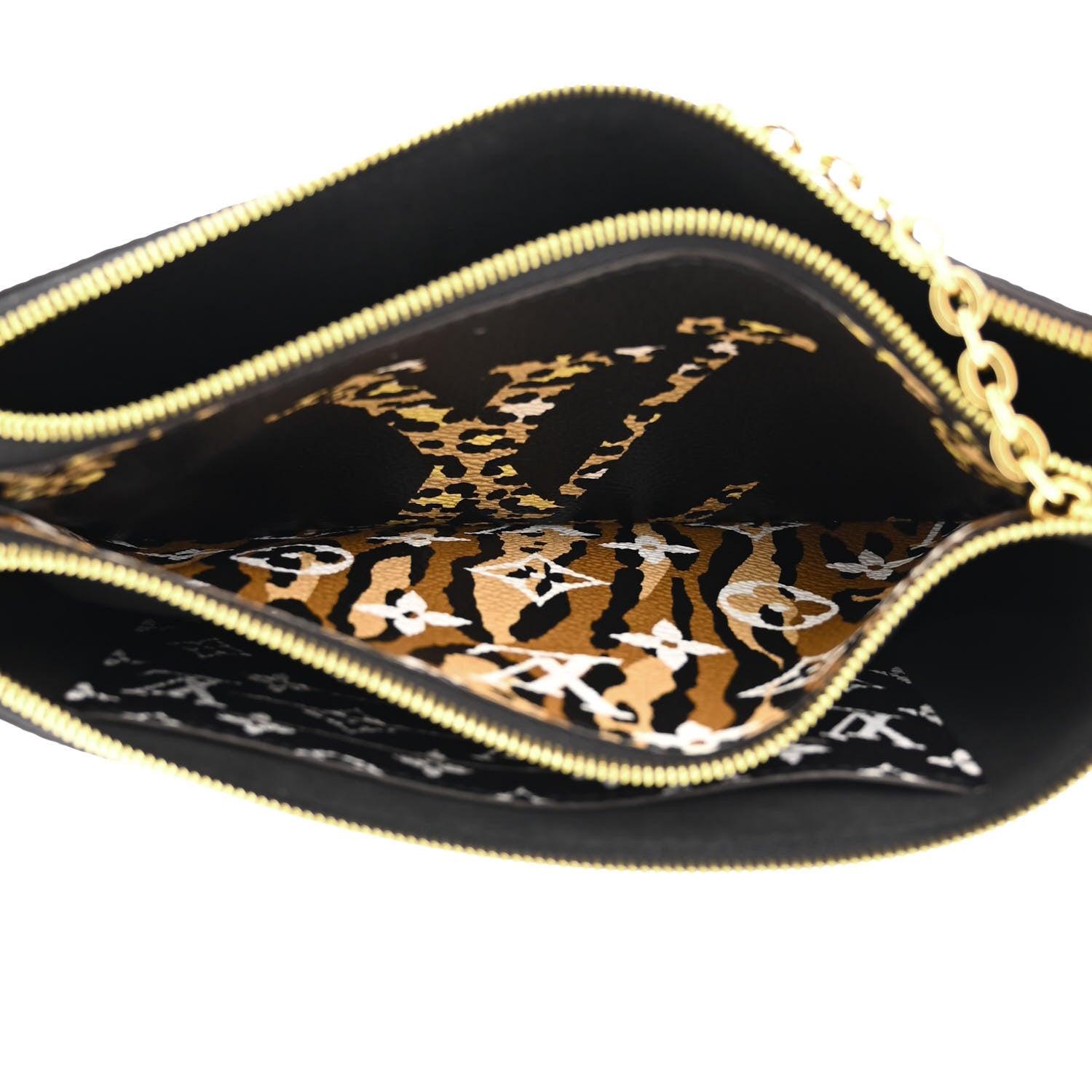 Louis Vuitton Monogram Giant Jungle Pochette Double Zip Black 6 of 13