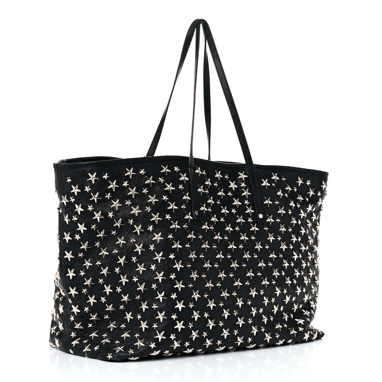 Jimmy Choo Calfskin Sasha Star Studded Tote Black 3 of 17