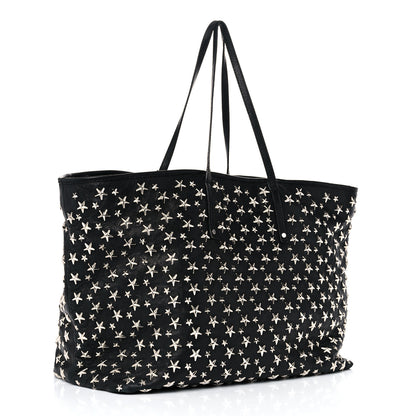 Jimmy Choo Calfskin Sasha Star Studded Tote Black 3 of 17