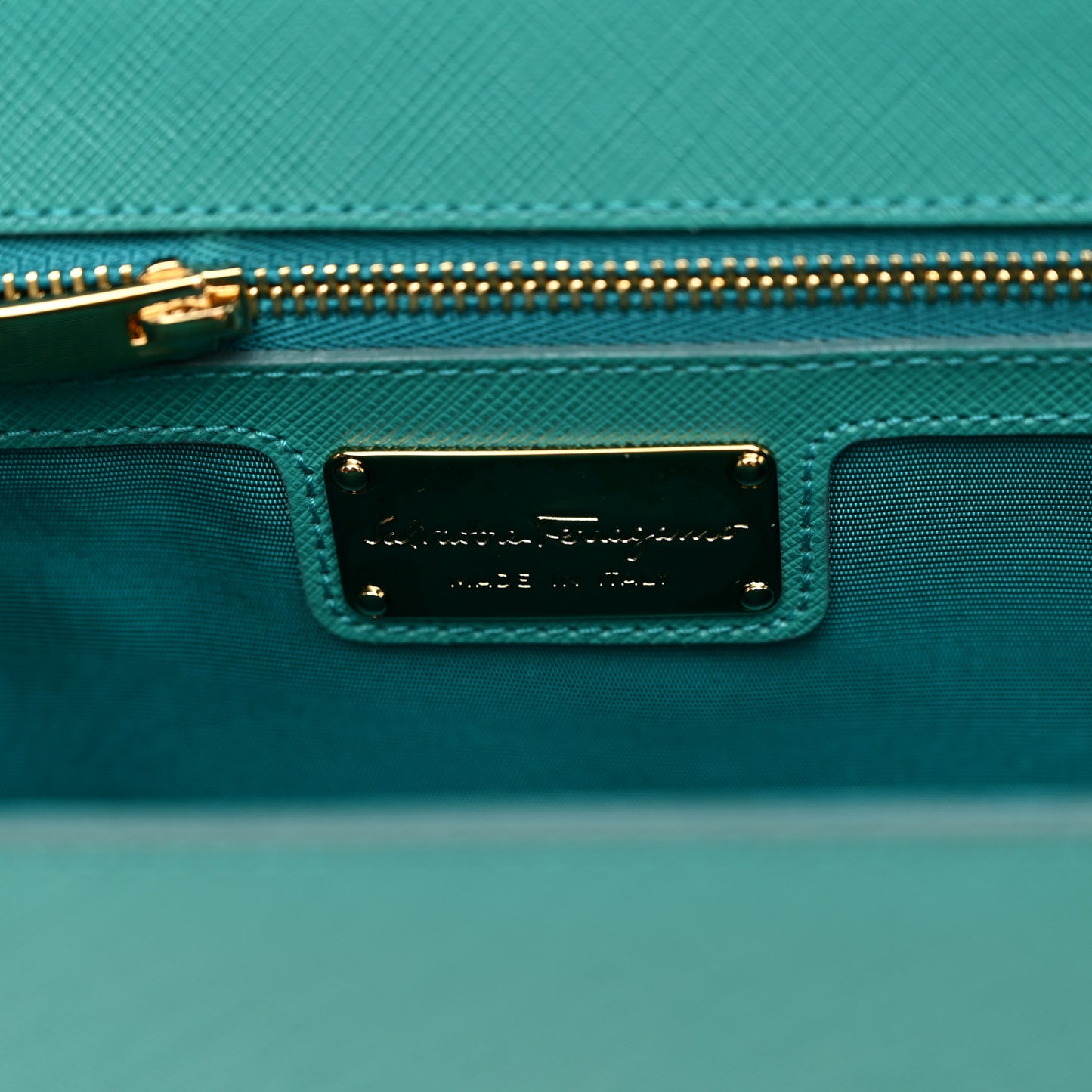 Printed Calfskin Vara Bow Chain Flap Crossbody Teal