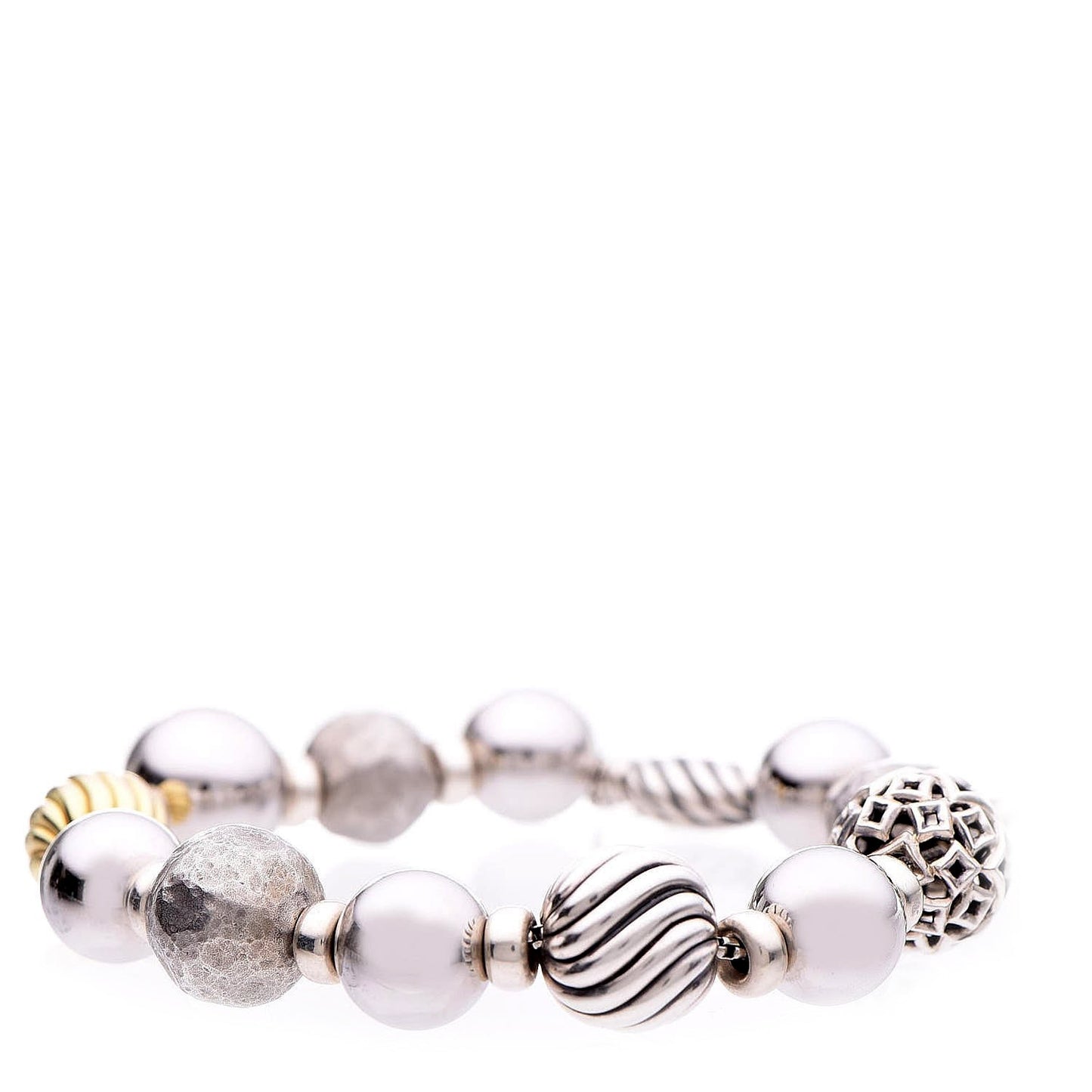 Sterling Silver 18K Yellow Gold 12-14mm Elements Bracelet