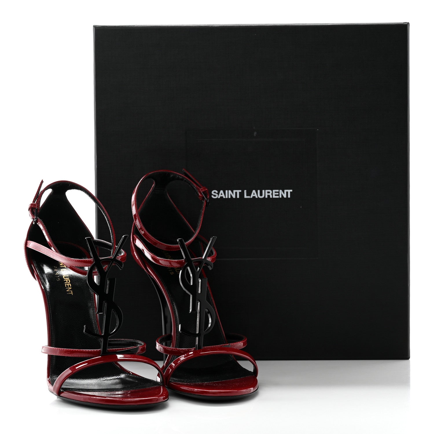 Saint Laurent Patent Calfskin Cassandra 100 Sandals 40 Red Laquer 12 of 12