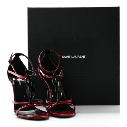 Saint Laurent Patent Calfskin Cassandra 100 Sandals 40 Red Laquer 12 of 12
