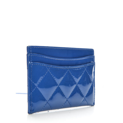 Chanel Patent Quilted Card Holder Blue 3 of 7