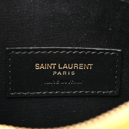 Saint Laurent Grain De Poudre Chevron Monogram Large Bill Pouch Light Chartreuse 6 of 7