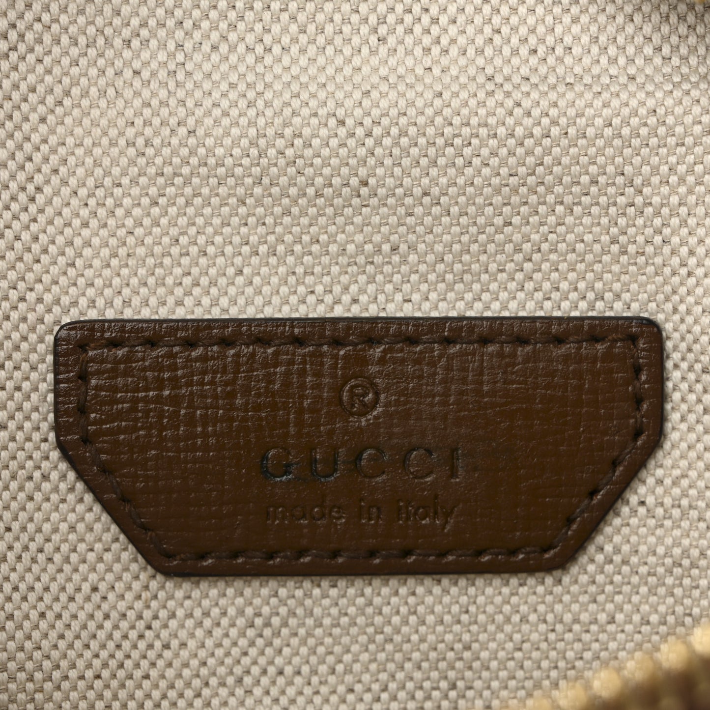 GG Supreme Monogram Textured Calfskin Retro Interlocking G Belt Bag Beige Ebony Brown Sugar
